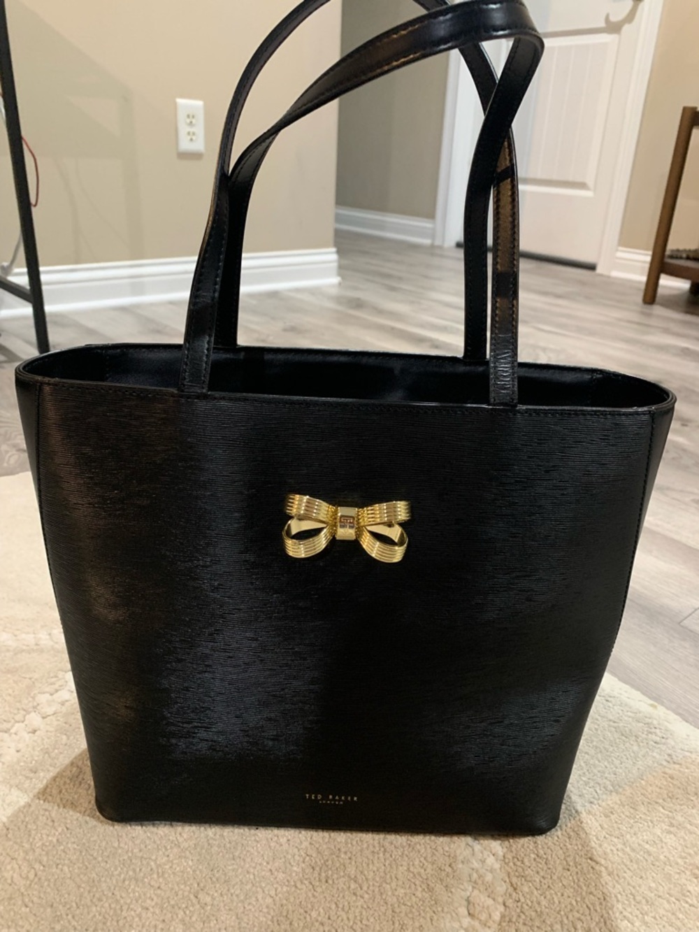 Ted Baker Black Tote with Gold Bow Detail